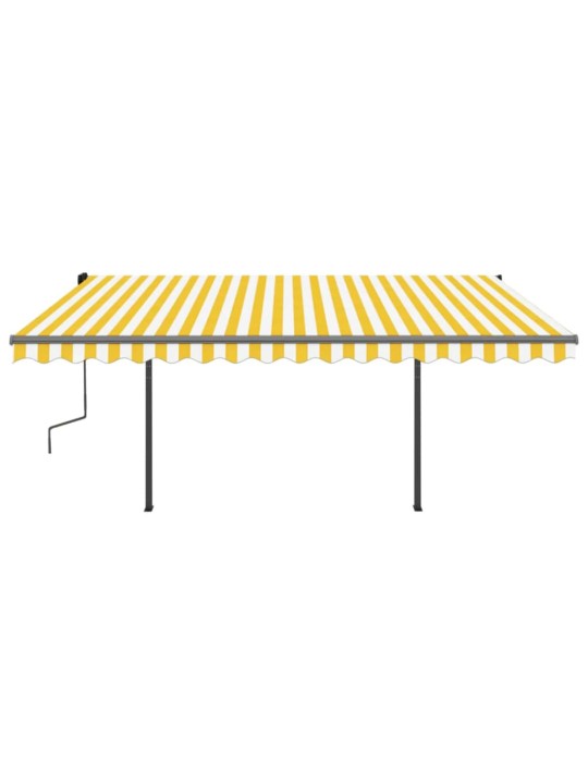 Rankiniu būdu ištraukiama markizė su LED, geltona/balta, 4,5x3m