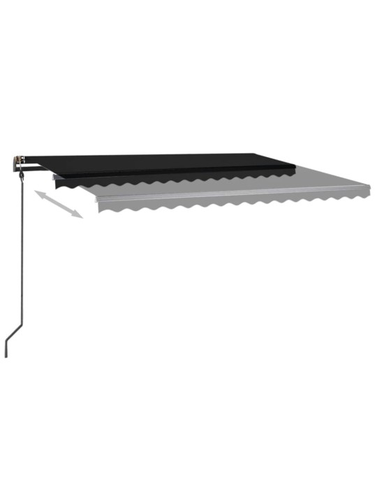 Rankiniu būdu ištraukiama markizė su LED, antracito, 4,5x3m