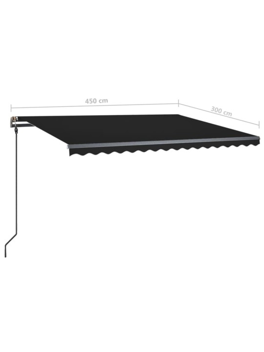 Rankiniu būdu ištraukiama markizė su LED, antracito, 4,5x3m