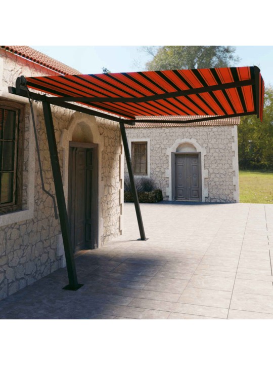 Automatiniu būdu ištraukiama markizė, oranžinė ir ruda, 4,5x3m