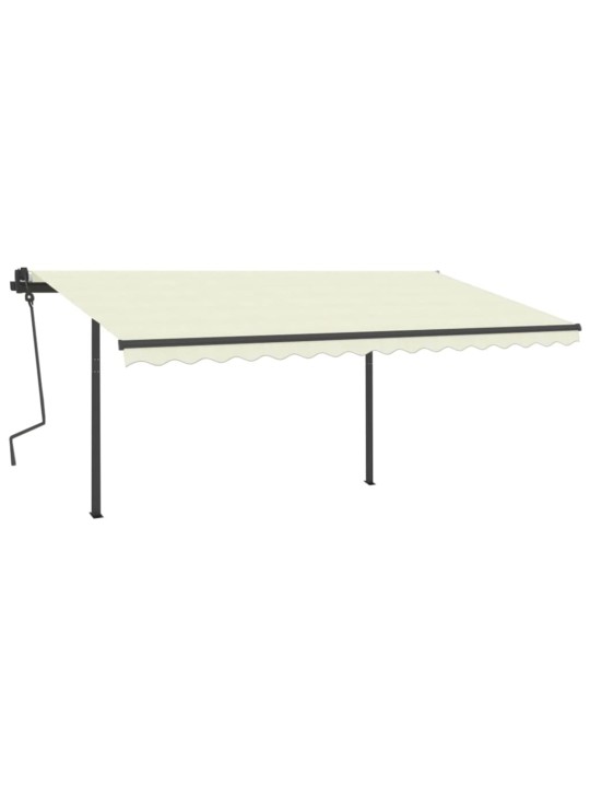 Automatinė markizė su LED/vėjo jutikliu, kreminė, 4,5x3m