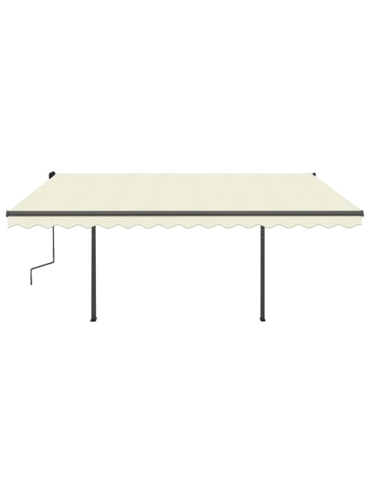 Automatinė markizė su LED/vėjo jutikliu, kreminė, 4,5x3m