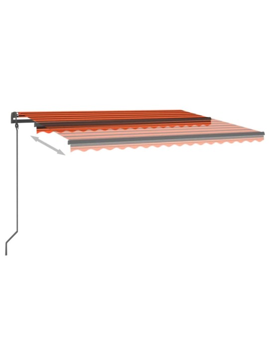 Automatinė markizė su LED/vėjo jutikliu, oranžinė/ruda, 4,5x3m