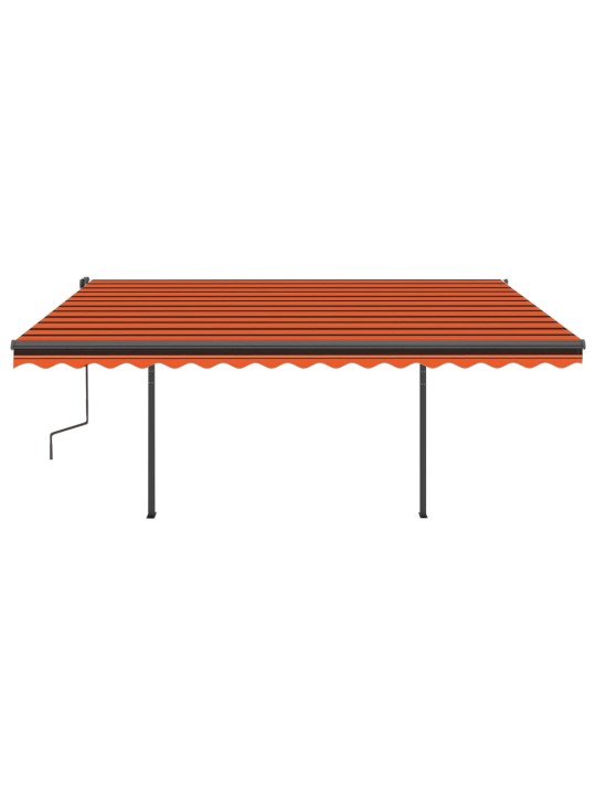 Automatinė markizė su LED/vėjo jutikliu, oranžinė/ruda, 4,5x3m