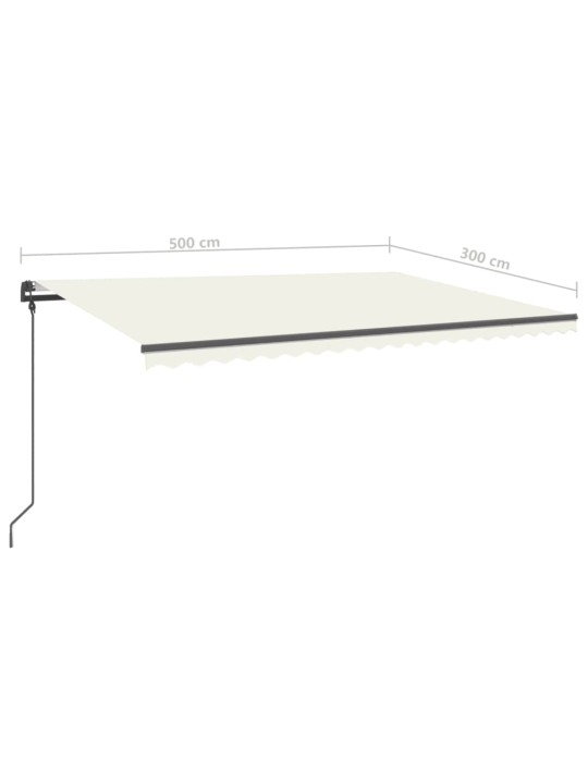 Rankiniu būdu ištraukiama markizė, kreminė, 5x3m