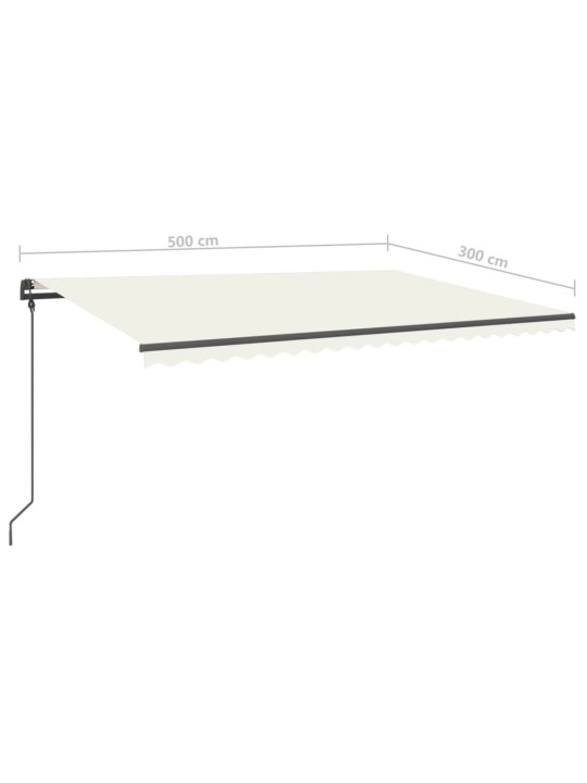 Automatinė markizė su LED/vėjo jutikliu, kreminė, 5x3m