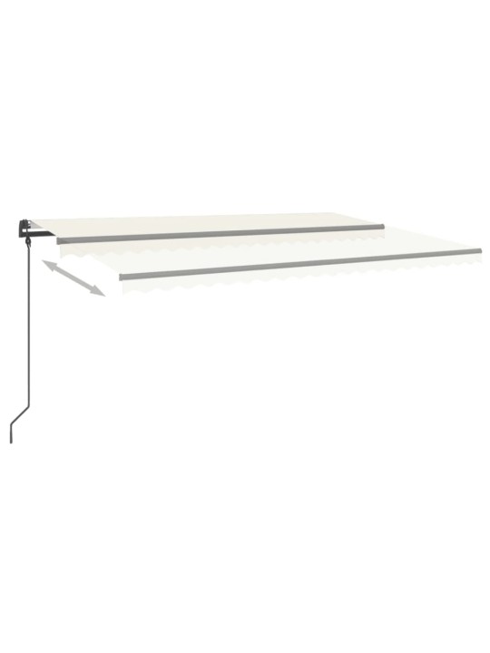 Automatinė markizė su LED/vėjo jutikliu, kreminė, 5x3m