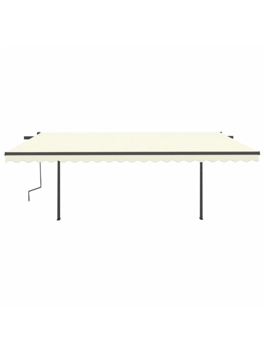 Automatinė markizė su LED/vėjo jutikliu, kreminė, 5x3m