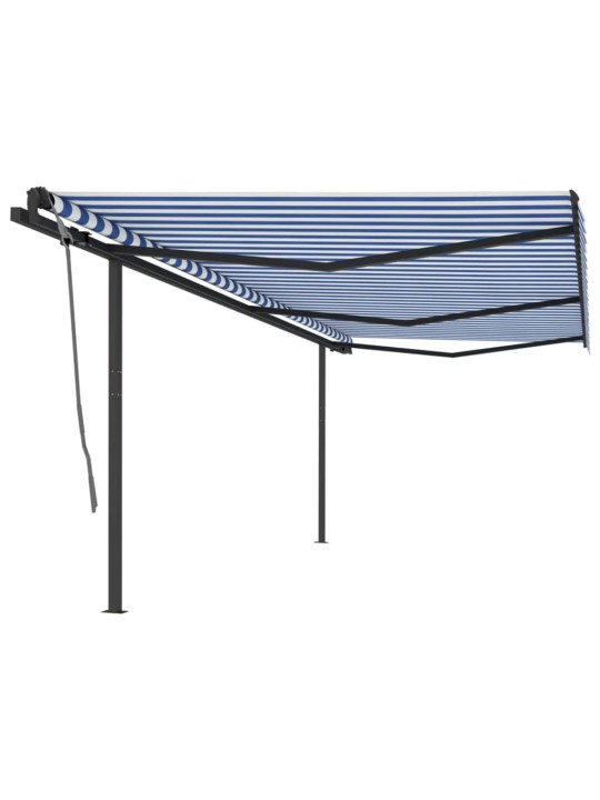 Rankiniu būdu ištraukiama markizė, mėlyna ir balta, 6x3m