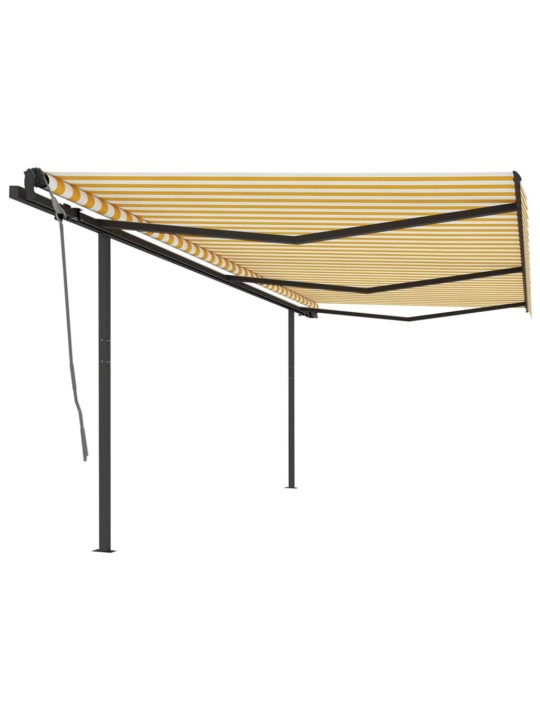 Rankiniu būdu ištraukiama markizė, geltona ir balta, 6x3m