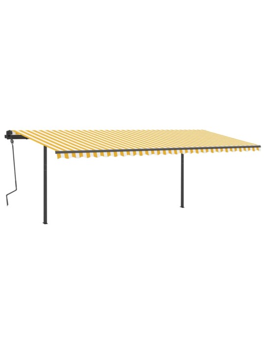 Rankiniu būdu ištraukiama markizė, geltona ir balta, 6x3m