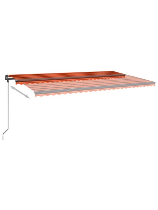 Rankiniu būdu ištraukiama markizė, oranžinė ir ruda, 6x3m