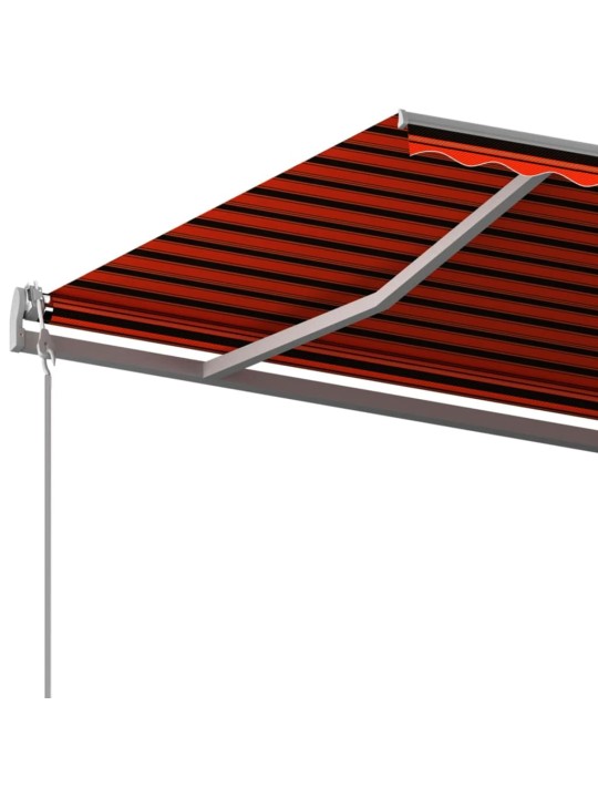 Rankiniu būdu ištraukiama markizė, oranžinė ir ruda, 6x3m
