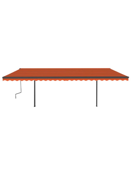 Rankiniu būdu ištraukiama markizė, oranžinė ir ruda, 6x3m
