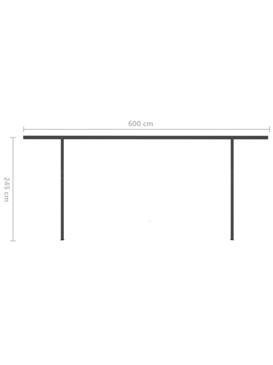 Automatinė markizė su LED/vėjo jutikliu, mėlyna/balta, 6x3m