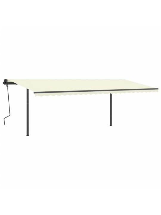 Automatinė markizė su LED/vėjo jutikliu, kreminės spalvos, 6x3m