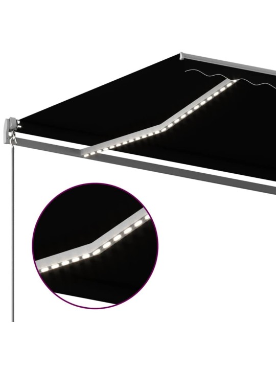Automatinė markizė su LED/vėjo jutikliu, antracito, 6x3m
