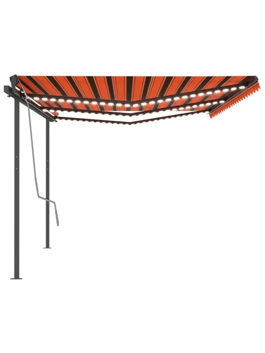Automatinė markizė su LED/vėjo jutikliu, oranžinė/ruda, 6x3m