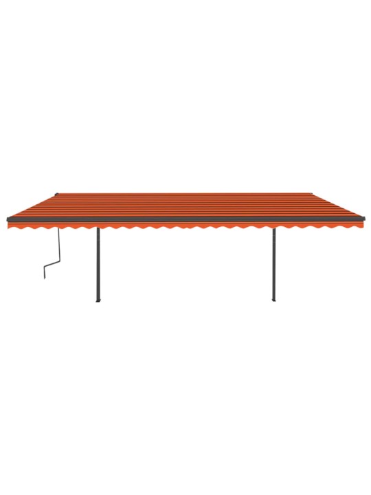 Automatinė markizė su LED/vėjo jutikliu, oranžinė/ruda, 6x3m