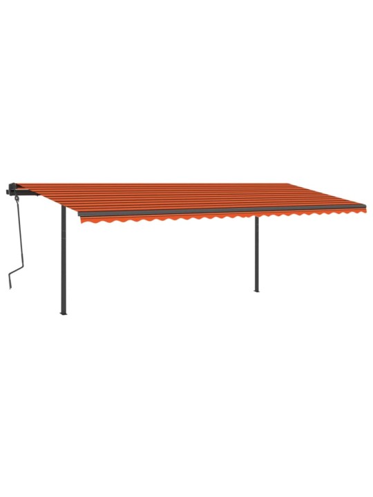 Automatinė markizė su LED/vėjo jutikliu, oranžinė/ruda, 6x3m