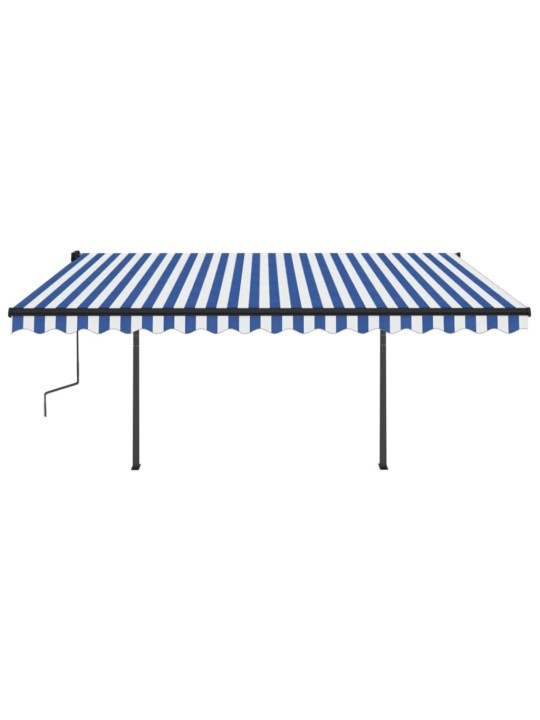 Rankiniu būdu ištraukiama markizė, mėlyna ir balta, 4x3,5m