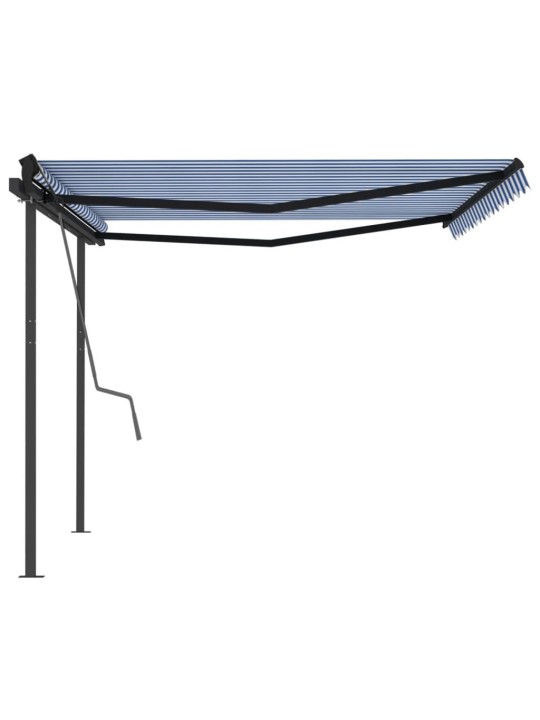 Rankiniu būdu ištraukiama markizė, mėlyna ir balta, 4x3,5m