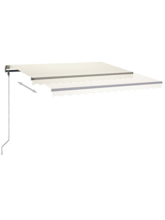 Rankiniu būdu ištraukiama markizė su LED, kreminė, 4x3,5m