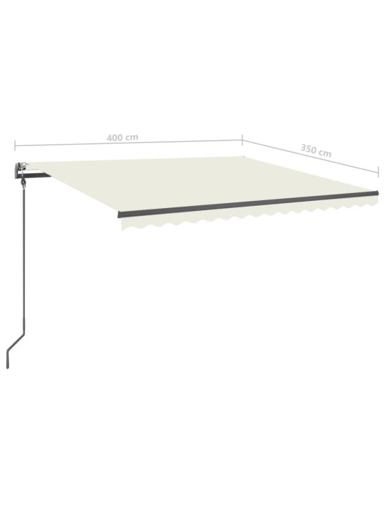 Rankiniu būdu ištraukiama markizė su LED, kreminė, 4x3,5m