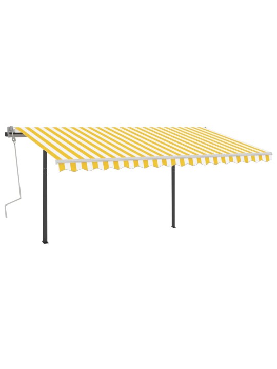 Rankiniu būdu ištraukiama markizė su LED, geltona/balta, 4x3,5m