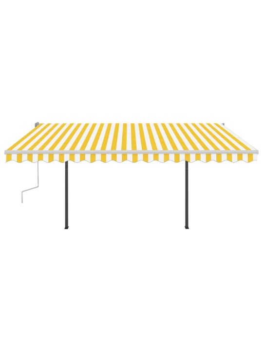 Rankiniu būdu ištraukiama markizė su LED, geltona/balta, 4x3,5m