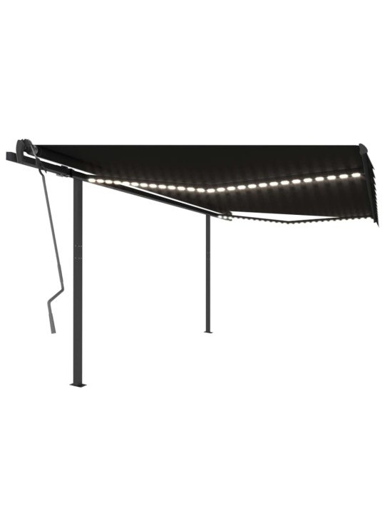 Rankiniu būdu ištraukiama markizė su LED, antracito, 4x3,5m