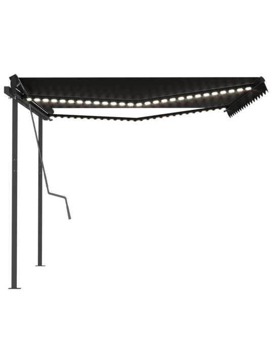 Rankiniu būdu ištraukiama markizė su LED, antracito, 4x3,5m