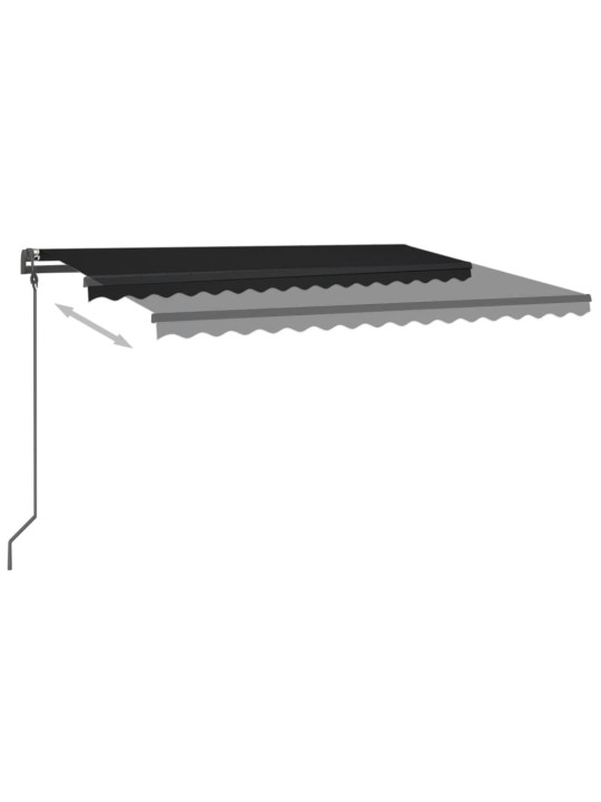 Rankiniu būdu ištraukiama markizė su LED, antracito, 4x3,5m
