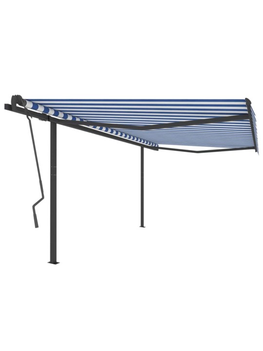 Automatiniu būdu ištraukiama markizė, mėlyna ir balta, 4x3,5m