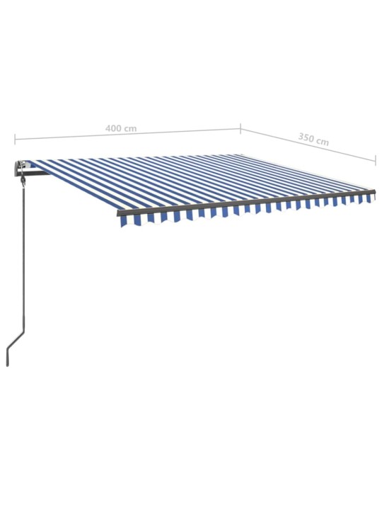 Automatiniu būdu ištraukiama markizė, mėlyna ir balta, 4x3,5m
