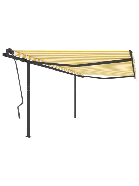 Automatiniu būdu ištraukiama markizė, geltona ir balta, 4x3,5m