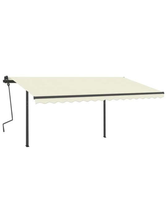 Automatinė markizė su LED/vėjo jutikliu, kreminė, 4x3,5m