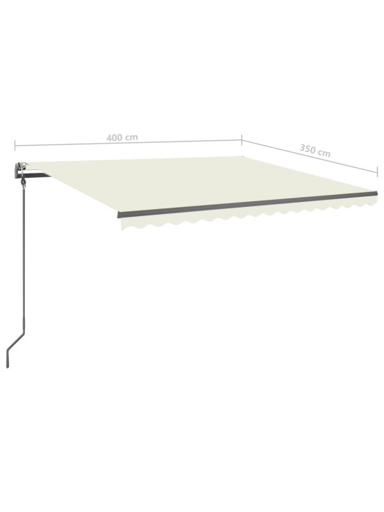 Automatinė markizė su LED/vėjo jutikliu, kreminė, 4x3,5m