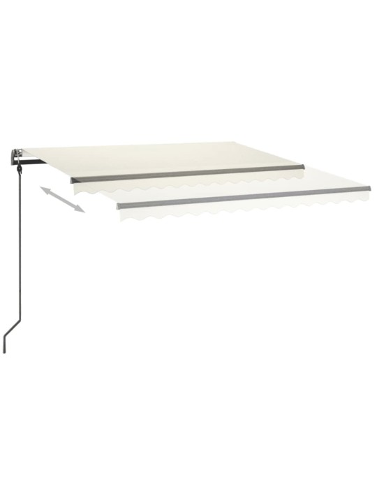 Automatinė markizė su LED/vėjo jutikliu, kreminė, 4x3,5m