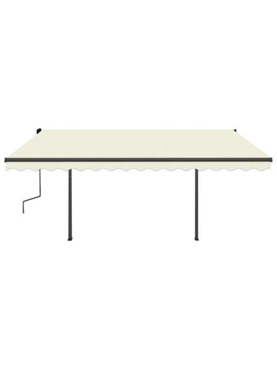 Automatinė markizė su LED/vėjo jutikliu, kreminė, 4x3,5m