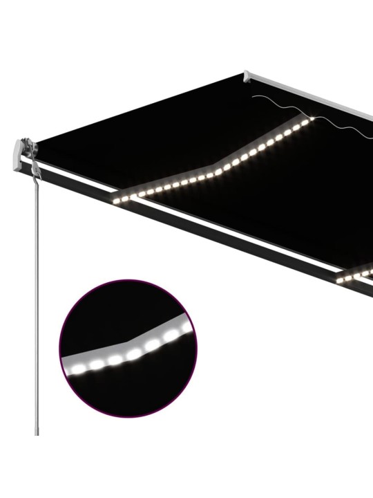 Automatinė markizė su LED/vėjo jutikliu, antracito, 4x3,5m