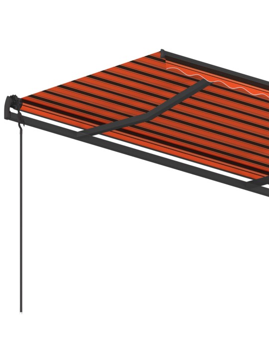 Rankiniu būdu ištraukiama markizė, oranžinė ir ruda, 4,5x3,5m