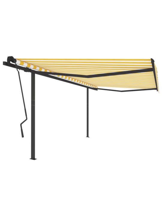 Automatiniu būdu ištraukiama markizė, geltona/balta, 4,5x3,5m