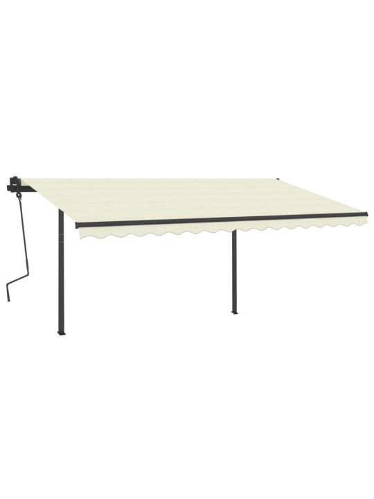 Automatinė markizė su LED/vėjo jutikliu, kreminė, 4,5x3,5m
