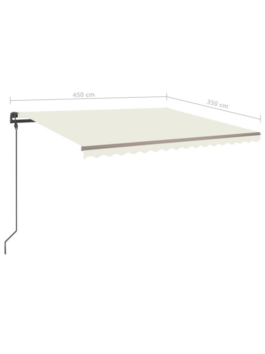 Automatinė markizė su LED/vėjo jutikliu, kreminė, 4,5x3,5m