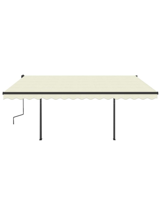 Automatinė markizė su LED/vėjo jutikliu, kreminė, 4,5x3,5m