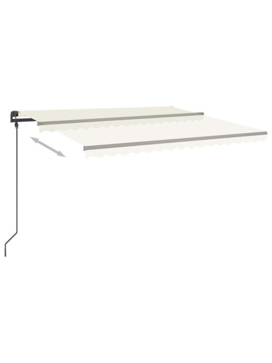 Automatinė markizė su LED/vėjo jutikliu, kreminė, 4,5x3,5m