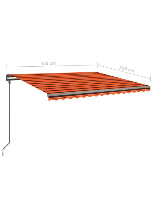 Markizė su LED/vėjo jutikliu, oranžinė/ruda, 4,5x3,5m
