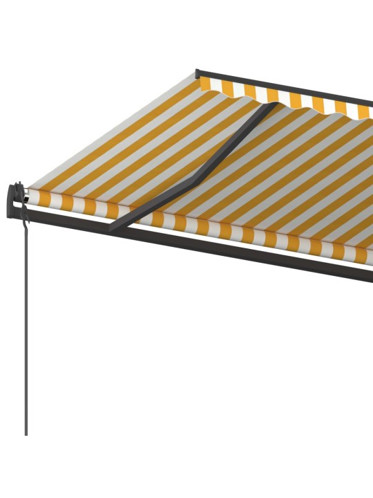 Rankiniu būdu ištraukiama markizė, geltona ir balta, 5x3,5m