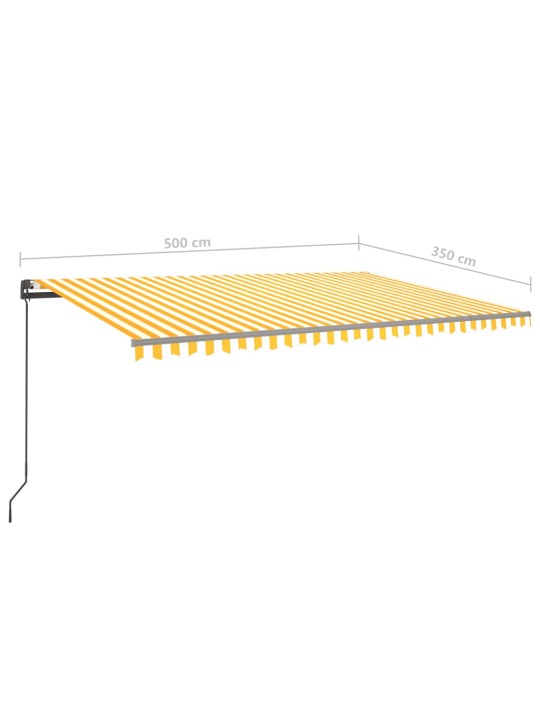 Rankiniu būdu ištraukiama markizė su LED, geltona/balta, 5x3,5m
